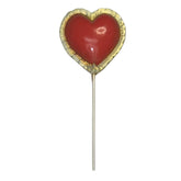 Assorted Colors Gold Laced Heart Lollipop Suckers 1.5 Oz White Chocolate Milk Chocolate Red